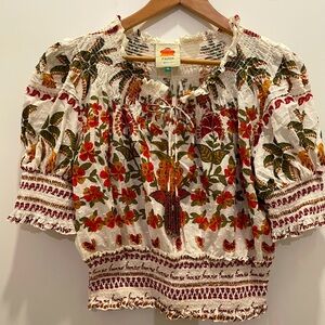EUC FARM Rio Garden Smocked Crop Top XL